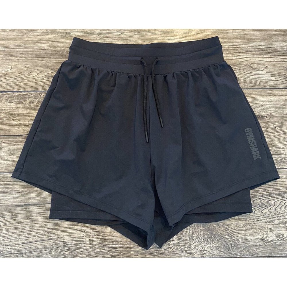 Gymshark 2 In 1 Shorts Running Black Size Medium M